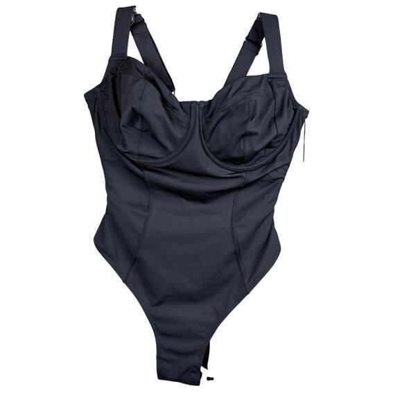 TA3 Other - TA3 Hi Cut Lifty Black One-Piece Corset Lace-Up Back Underwire Shapewear